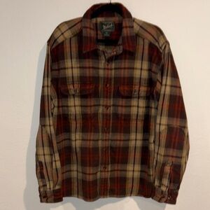 Woolrich Red and Tan Plaid Shirt Jacket XL